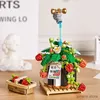 Bloki kreatywne truskawkowe kwiat wiśni donite soczysty bonsai bloków budulcowych mini flower z cegły domek zabawki dla dzieci