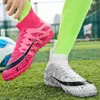 Mens High Ankle Soccer Boots Vuxen Student Tffg Outsole Nonslip Unisex Shoes Outdoor Turf Breattable Stor storlek 240130