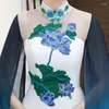 Vêtements ethniques Vietnam Robe traditionnelle Aodai Costume Cheongsam Robe Qipao Ao Dai Plus Taille Maxi Robes pour femmes 4XL 5XL 6XL