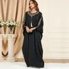 Etnische kleding Abaya voor vrouwen Ramadan Arabisch Zwart geborduurd patchwork In afwachting van mode Vleermuisslaap Damesjurk Dubai Moslim Gurban