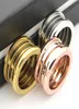 Personality stainless steel three ring 18K gold plated couple narrow version ring gift ring2809147