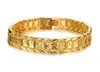 Браслеты-браслеты для женщин и мужчин, желтое золото 18 карат, настоящий браслет с наполнителем, твердые звенья цепочки для часов, 83-дюймовые золотые браслеты с подвесками KKA18462139730