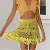 Skirts Women's Seaside Holiday Solid Color Crochet Hollow Skirt Short Long For Girls Sequined Laye