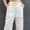 Women's Pants Women Cargo Loose Low Waist Full Length Hip Hop Deep Crotch Elastic Lightweight Baggy Female Trousers