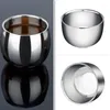 Mugs Selling 120ML/200ML Double Layer Soap Cup Heat Insulation Smooth Stainless Steel Shaving Bowl Drinkware Student