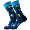 Chaussettes pour hommes 2024 Coloré Hommes Hip Hop Cool Coton Peigné Animal Géométrique Longue Robe D'affaires Halloween