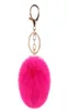 WY003 Girly Pom porte-clés boule de fourrure rose floue Pufll porte-clés fourrure Furball porte-clés boule bouffante porte-clés 3987688