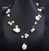 GuaiGuai Gioielli Natural White Keshi Collana di perle Collana con ciondolo per donne Vere gemme Pietra Lady Fashion Jewellery9616020