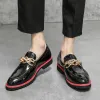 Italian Mens Pointed Casual Brands Slip on Formal Shoe Men Loafers Business Dating