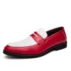 Casual Spring New Men Classic Color Block Flat Loafers Fashion Leather S Office Wedding Business Shoe Shoe Shoe