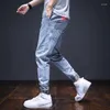 Men's Jeans Trousers Oversize Harem Man Cowboy Pants With Pockets Cargo Spliced Harajuku High Quality Korean Fashion Denim Loose