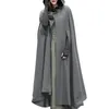 Women's Jackets Winter Cloak Hooded Trench Coat Women Gothic Cape Open Front Cardigan Jacket Poncho Plus