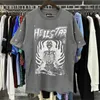 남성 티셔츠 2024 Hellstar Sleeve Tee 남자 여자 고품질 스트리트웨어 힙합 패션 T 셔츠 지옥 별 짧은 크기 S-XL KK03