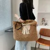 Shoulder Bags Casual Women Big Travel Beach Bag Large Capacity Handbag Totes Handmade Straw Shoulder Bags Female Sac a Main FemmeH24219