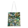Alışveriş çantaları özel claude monet su zambak tuval çanta kadınlar portatif bakkal bahçe resimleri alışveriş tote