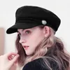 Vinterhattar för kvinnor French Style Wool Bakers Boy Hat Women Baseball Cap Black Visor Hat Gorras Casquette 240118