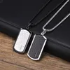 ペンダントネックレスMprainbow Men Hammered Dog Tag Necklace Waterproof Stainless Square Collar Birthday Christm