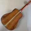 Akustisk gitarr All Koa Wood 6strings Real Abalone Inlay Ebony Fingerboard Support Anpassning Freeshippings