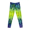 Actieve broek Geometrisch aquarelpatroon Legging Sportkleding Gym voor dames