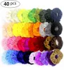 2040 PCSSET Vintage Hair Scrunchies Elastyczne aksamitne scrunkie pakiet kobiety elastyczne opaski do włosów dziewczyna gumowe włosy krawaty LJ2009825661