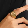 Anillos de sello de cabeza de león de moda para hombres mujeres Bijoux venta al por mayor color oro acero inoxidable pareja joyería fiesta regalo de cumpleaños 240125