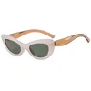 Sunglasses 2024 Personality Retro Cat Eye Versatile Sun Glasses Minimalist Style Walking Show Street Shooting Female