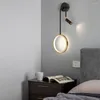 Vägglampa 13w modern ledd gyllene metall sconce kreativt sovrum sovrum med justerbar rampljus för vardagsrumsläsning