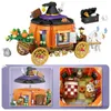 Blocs 783 pièces ville Mini Halloween Architecture blocs de construction amis maison chalet citrouille chariot chiffres briques jouet pour enfants cadeaux