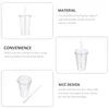 Vinglasglasögon Milk Tea Cup Beverage Servering Smoothie Cold Drink Straw Plastic Transparent Drinking Bubble Mug