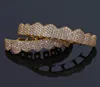 Cubic Zirconia Grillz Luxury Exquisite Bling Zircon Micro Paved Dental Grills Fashion Rapper 18K Gold Platinum Plated Hip Hop Teet9414419