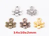 100st 1410mm Silverfärg Rose Gold Plum Flower Charms Antik bronsmetallhängen för armband örhänge DIY smycken tillverkning1173876