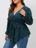 Finjani Plus Size Tops Casual Loose V-neck Women Blouses High-quality Polyester T-shirts Multiple Colors Available 240130