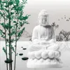 装飾的な置物ブティック白い大理石の仏像sakyamuni薬剤師アミタバの家と車の装飾石