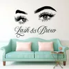 Lash Brow Wall Decal Eyelash Extension Beauty Salon Decoration Make Up Room Wall Stickers Art Cosmetic Art Poster LL300 201201198W