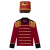 Kids Nutcrackers Costume Halloween Cosplay Drum Trumpet Team Royal Guard Performance Uniform Long Sleeve Tassel Jacket Top 240202