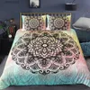 Conjuntos de cama Bohemian 2/3pcs Boho Mandala Conjunto de cama Twin Queen King Size Consolador Capa de edredão e capa de cama macia T240218