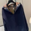 Mode kvinnor hoodie designer hoodies womens brev broderi grafisk huva tröja avslappnad lös fast färg randad fodrad kofta jacka