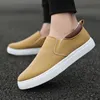 Hommes toile rouge chaussures décontractées garçons mâle Sneaker léger confortable Slipon chaussures plates vulcanisées chaussures en cuir Zapatos Hombres2023 240126