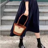 Umhängetaschen Neue Fasion Kontrastfarbe Weibliche Soulder Tasche Boemian Sommer Stroh Eimer andbag IG Qualität Designer Damen UnterarmH24218