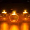 Candele rotonde Spheroid Glass Candlestick trasparente Cavo di Natale Matrimonio soggiorno decorazione per la casa Porta di cera per la casa minimalista