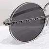 Gafas de sol M3100 japonesas redondas de titanio Uv400, gafas con textura tallada en plata, gafas graduadas de marca de diseñador de moda para hombres