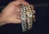 New Nice Classy Shiny Mens Hip Hop Gold Bracelets Jewelry Iced Out Chain Rose Silver Miami Cuban Link Bracele3695745