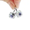 Swarovskis Boucles d'oreilles Designer Femmes Original Qualité Charme Noir Et Blanc Circulaire Goutte D'eau En Forme De Boucles D'oreilles Élément Cristal Boucles D'oreilles