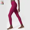 Active Pants Women High midje Sports Leggings Solid Color Ribbed Tyg Yoga Super Stretch Slim Fit Workout Tights Running Sportswear