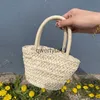 Totes 2024 New Straw Bag Portable Cute Korean Style All-ma Small Basket Sopping Purse Summer Cool RetroH24218