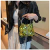 Classy Evening Bag 's Highend Metal Tassel Sequin Dinner Handheld Crossbody Bucket