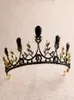 Komplett Rock Black Crystal Crown Bride Headdress Wedding Bridal Hair Crown Accessories Y2007279963118