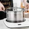 Double Boilers Soup Pot Steam Practical Household Cooking Stock Noodles Dual Handle Food Grade Cookware Kitchen Camping