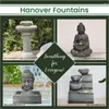 Garden Decorations 26-In. 2-Tier Pedestal Indoor Or Outdoor Fountain With LED Lights For Patio Deck Porch