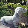 Garden Decorations Dachshund Statue Decor Memorial Dog Figurer Tillbehör Utomhusdekoration Stora figurer släpper leverans DH1SC